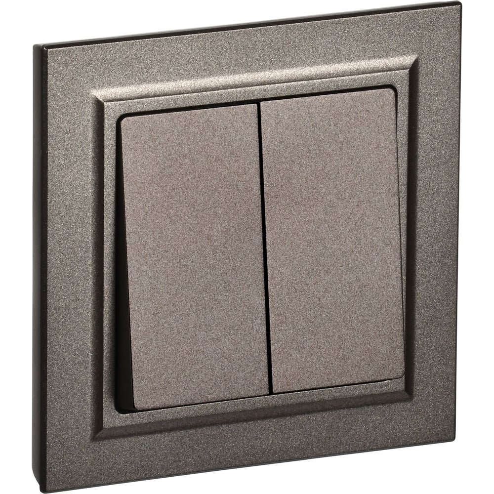 Изображение товара 2-клавишный выключатель IEK Brite 10а в сборе вср10-2-0-бртб бр. BR-V20-0-10-K45-F