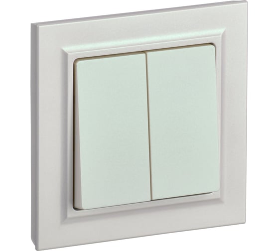 Изображение товара 2-клавишный выключатель IEK Brite 10а в сборе вср10-2-0-брж жемч. BR-V20-0-10-K36-F