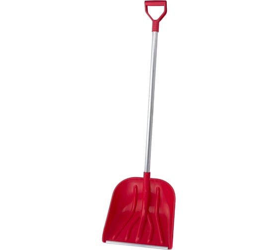 Изображение товара Пластмассовая снеговая лопата с алюминиевой планкой, алюминиевым черенком и V-образной ручкой Gigant AVG-03