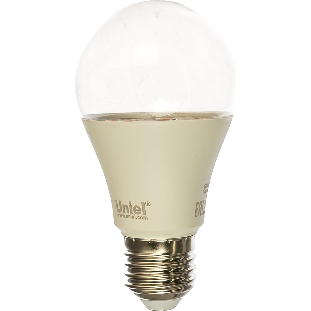 фото Светодиодная лампа для растений uniel led-a60-9w/sp/e27/cl alm01wh 9645