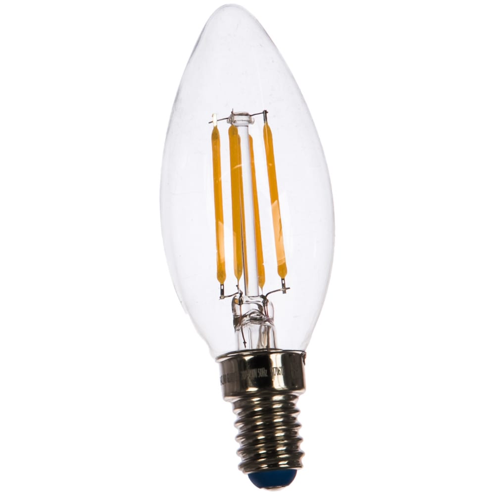 фото Светодиодная лампа uniel led-c35-5w/ww/e14/cl/mb glm10tr форма свеча, прозрачная ul-00002367