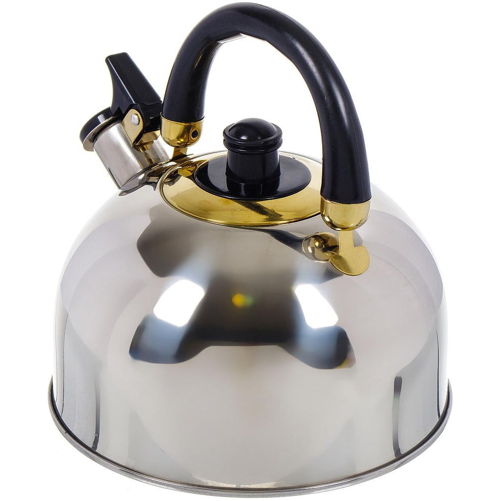 Изображение товара Чайник DANIKS нержавеющая сталь, 2.7 л, свисток, зеркальный, ручка бакелит, m-001 291956