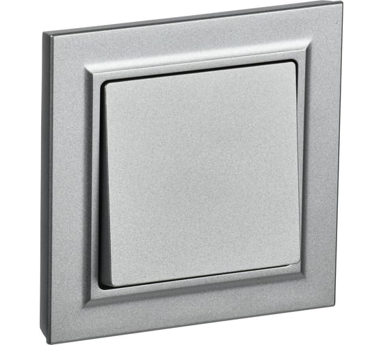 Изображение товара 1-клавишный выключатель IEK Brite 10а в сборе вср10-1-0-бра алюм. BR-V10-0-10-K47-F