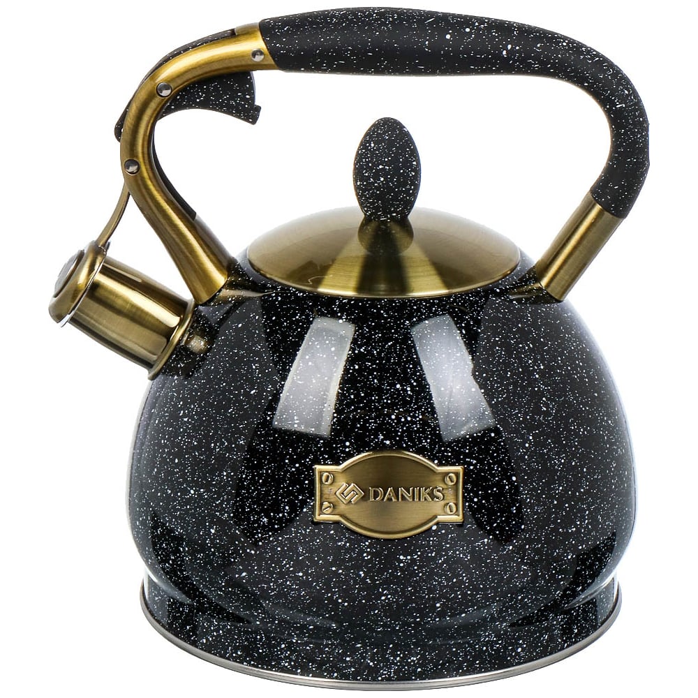 Изображение товара Чайник DANIKS нержавеющая сталь 3 л свисток матовый черный gs-04517g
