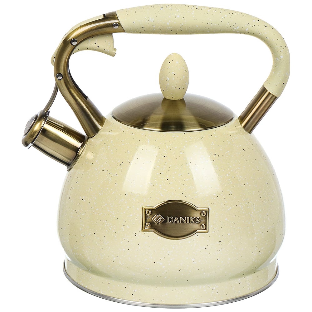 Изображение товара Чайник DANIKS нержавеющая сталь 3 л свисток матовый бежевый gs-04517h-1