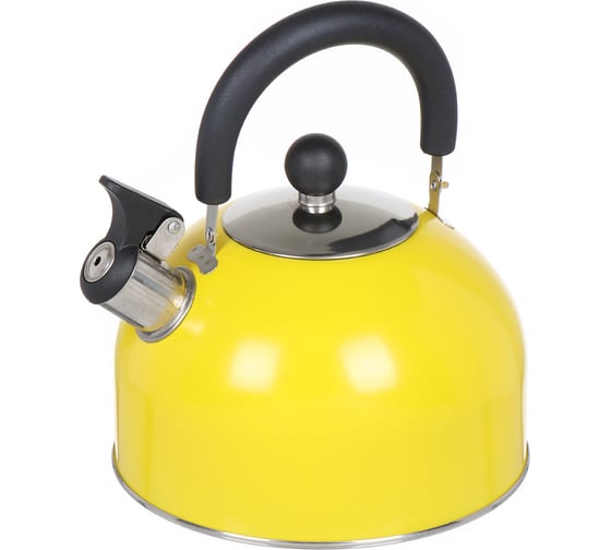 Изображение товара Чайник DANIKS нержавеющая сталь, 2.5 л, свисток, матовый, ручка металл, желтый, gs-04011 355351
