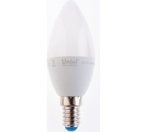 Изображение товара Светодиодная лампа Uniel LED-C37-6W/NW/E14/FR/MB PLM11WH Форма свеча, матовая UL-00002374