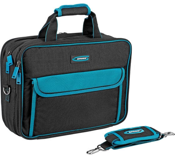 Изображение товара Сумка для инструмента GROSS  Meister, 31 карман, отсек для ноутбука, наплечный ремень 90271