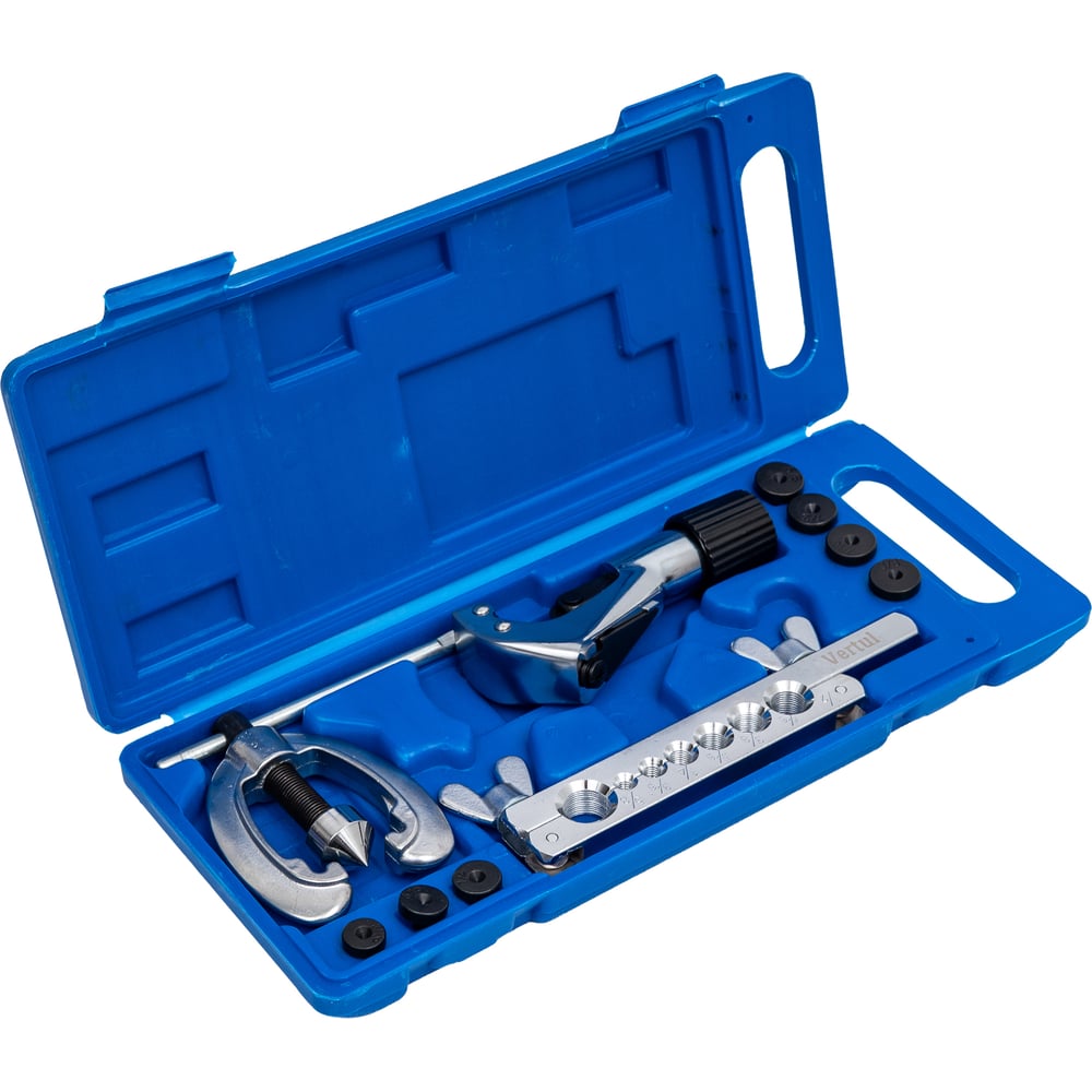 Изображение товара Набор для развальцовки тормозных трубок VERTUL дюймовый, 10 предметов VR50232
