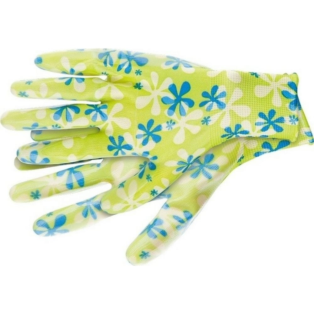 фото Садовые перчатки palisad из полиэстера с нитриловым обливом, зеленые, l 67743