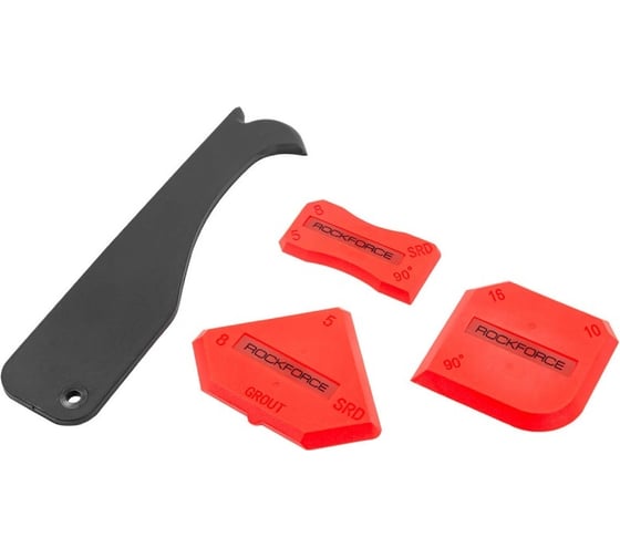 Изображение товара Набор шпателей с резаком для выравнивания силикона Rockforce 4пр, в блистере RF-5262(52027)