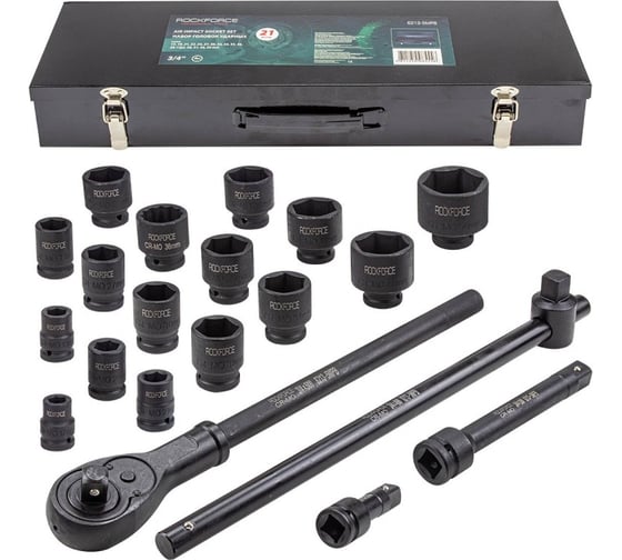 Изображение товара Набор ударных инструментов ROCKFORCE Profi 3/4", 21 предмет, в кейсе RF-6213-5MPB