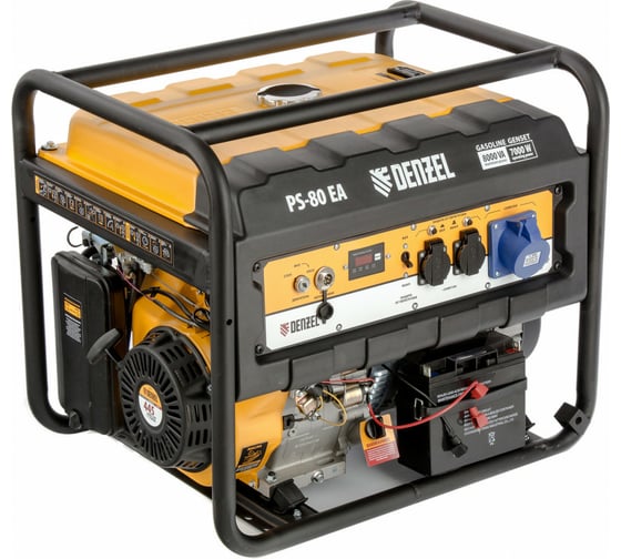 Изображение товара Бензиновый генератор DENZEL PS 80 EA, 8,0 кВт, 230В, 25л 946924