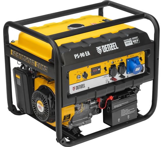 Изображение товара Бензиновый генератор DENZEL PS 90 EA, 9,0 кВт, 230В, 25л 946934