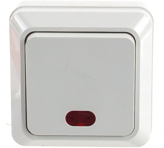 Изображение товара Одноклавишный выключатель с индикатором EKF Рим 10А белый ENV10-121-10