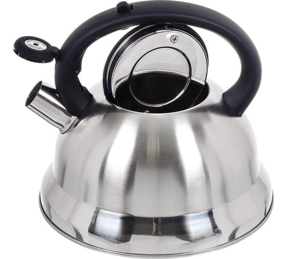 Изображение товара Чайник DANIKS нержавеющая сталь, 2.8 л, свисток, матовый, ручка с силиконовым покрытием, msy-013 218483