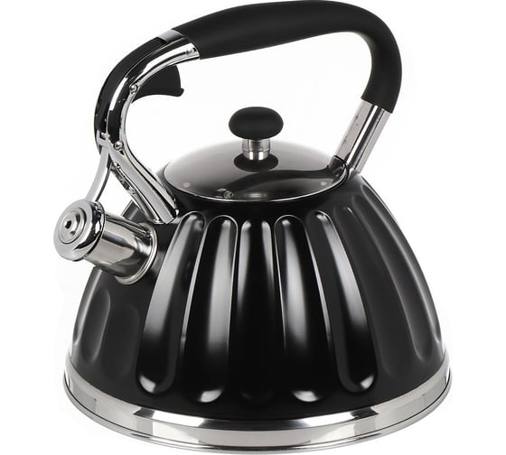 Изображение товара Чайник DANIKS нержавеющая сталь, 3 л, свисток, ручка бакелит, индукция, черный, gs-04611b 438335