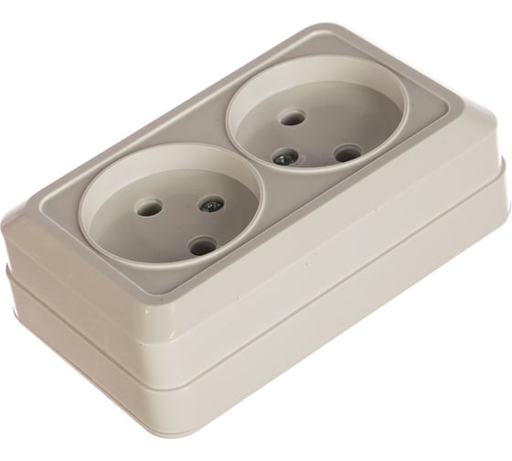 Изображение товара Двойная розетка EKF Рим 10А без заземления белая ENR10-102-10