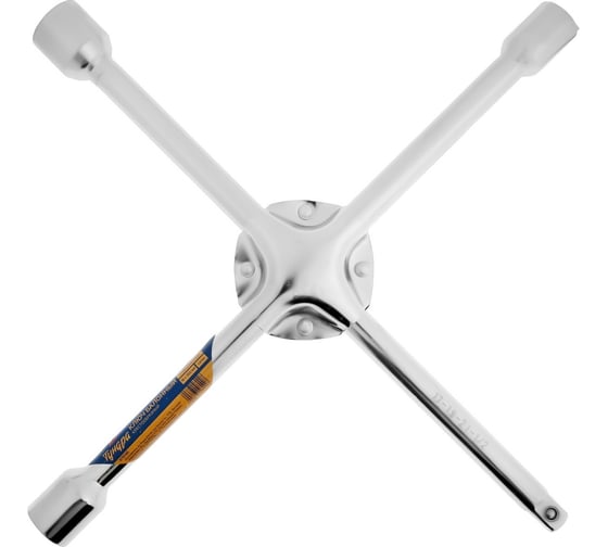 Изображение товара Ключ ТУНДРА баллонный крестообразный усиленный, 16x350 мм, сатин, 17x19x21 мм, квадрат 1/2 878146