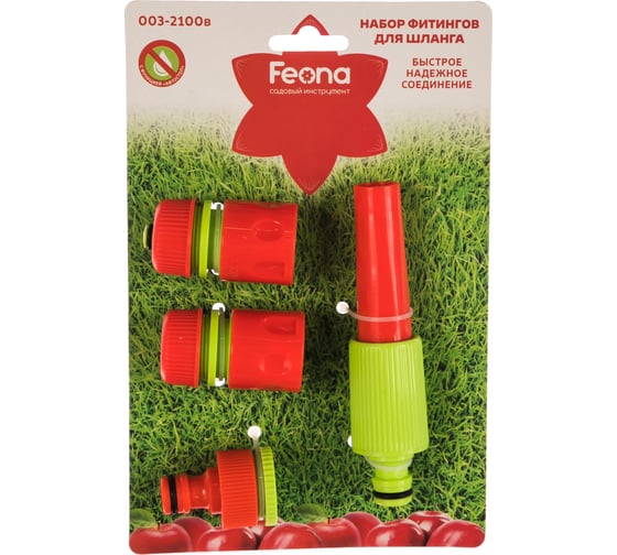 Изображение товара Набор фитингов для шлангов 1/2", 4 шт. 1/6/36 003-2100В FEONA 22771