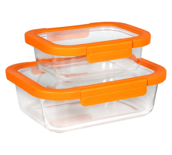 Изображение товара Набор стеклянных контейнеров Oursson оранжевый CG2104SS/OR