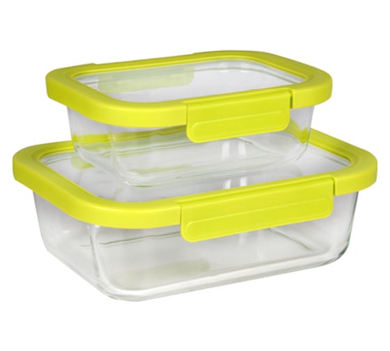 Изображение товара Набор стеклянных контейнеров Oursson зеленое яблоко CG2104SS/GA