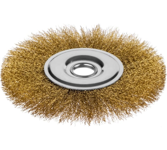 Изображение товара Щетка дисковая для УШМ (латунированная проволока 0,3 мм, 175 мм) MIRAX 35141-175
