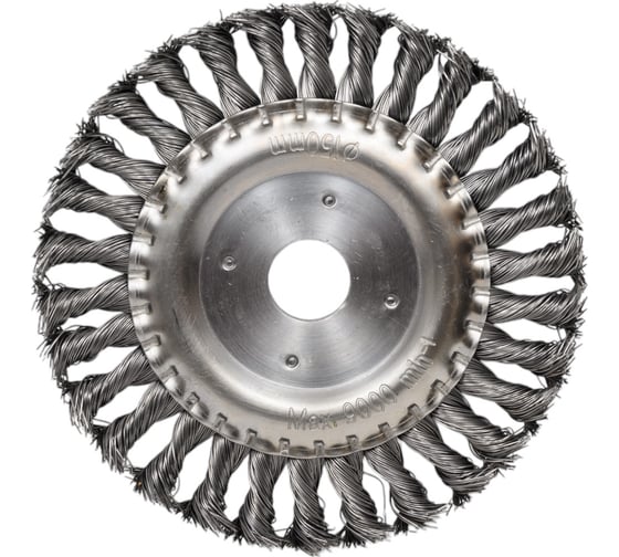 Изображение товара Щетка дисковая для УШМ (жгутированная стальная проволока 0,5 мм, 150 мм) MIRAX 35140-150