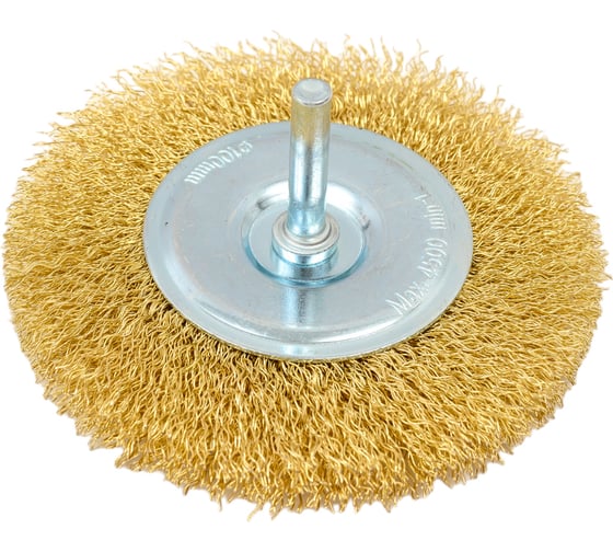 Изображение товара Щетка дисковая для дрели (латунированная проволока 0,3 мм, 100 мм) MIRAX 35145-100