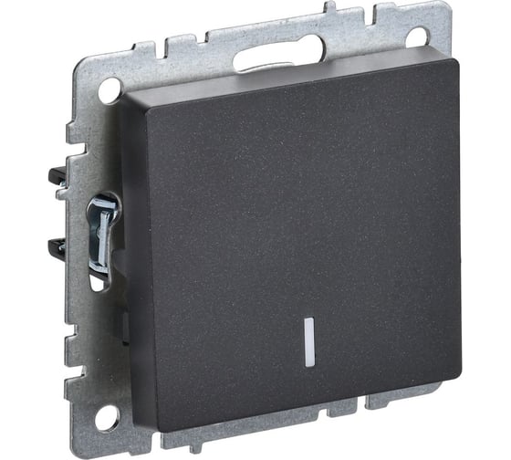 Изображение товара Проходной 1-клавишный выключатель IEK Brite с индикатором 10а вс10-1-7-брч черн. BR-V12-1-10-K02