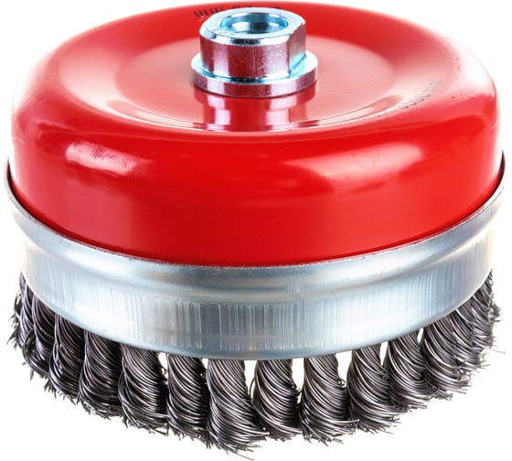 Изображение товара Щетка чашечная усиленная для УШМ (жгутированная стальная проволока 0,5 мм, 125 мм) MIRAX 35144-125