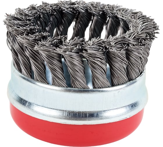 Изображение товара Щетка чашечная усиленная для УШМ (жгутированная стальная проволока 0,5 мм, 80 мм) MIRAX 35144-080