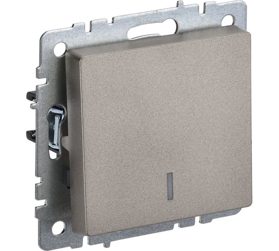 Изображение товара Проходной 1-клавишный выключатель IEK Brite с индикатором 10а вс10-1-7-брш шамп. BR-V12-1-10-K37