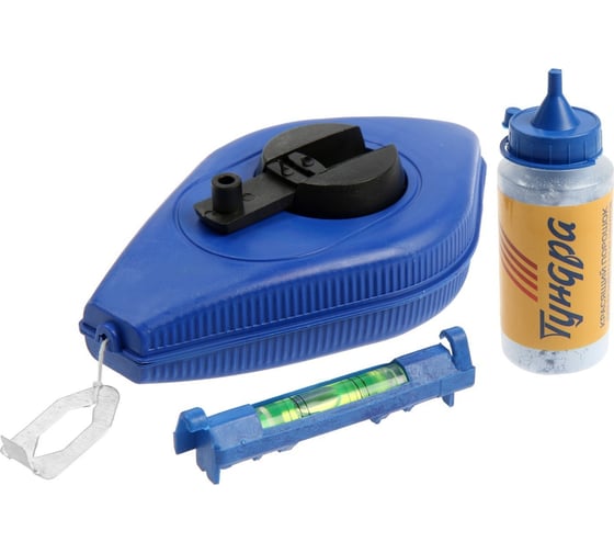 Изображение товара Разметочный набор ТУНДРА шнур малярный 30 м, красящий порошок 110 г, синий 9334721