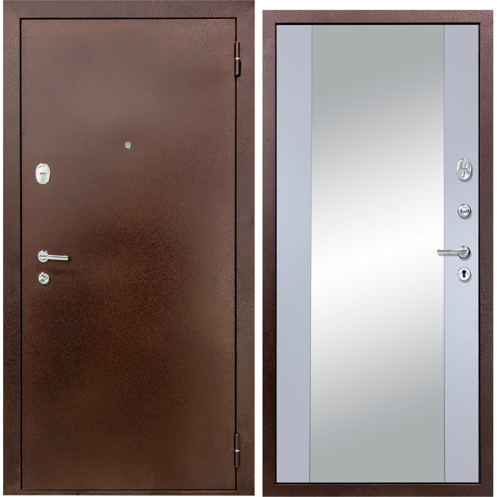Изображение товара Дверь DIVA 510 зеркало с антик медь 2050x960 мм правая входная дверь