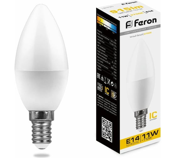 Изображение товара Светодиодная лампа FERON 11W 230V E14 2700K, LB-770 25941