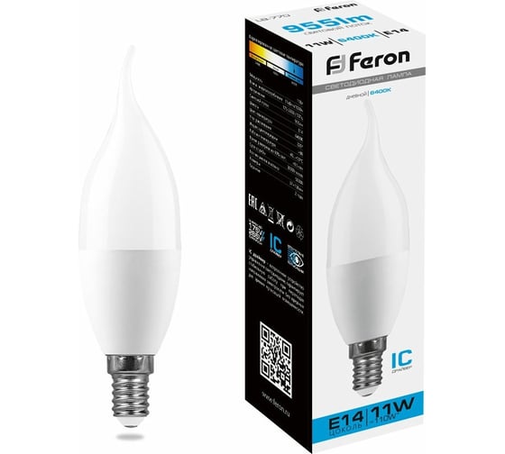 Изображение товара Светодиодная лампа FERON 11W 230V E14 6400K, LB-770 25952