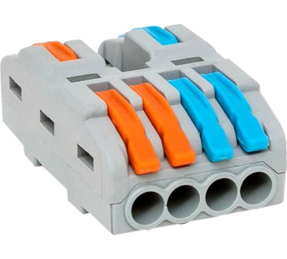 Изображение товара Разветвительная строительно-монтажная клемма EKF СМК 222-424 4 выхода 0,08-4 мм2 40 шт. plc-smk-422-4