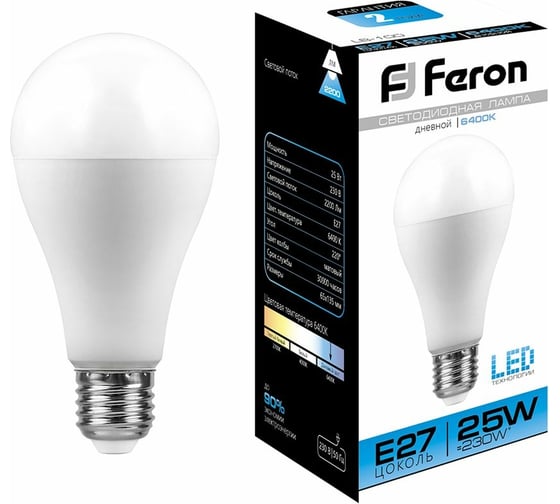 Изображение товара Светодиодная лампа FERON 25W 230V E27 6400K, LB-100 25792