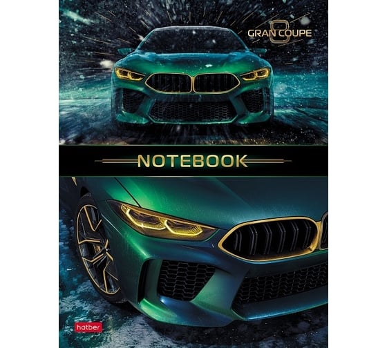 Изображение товара Бизнес-блокнот Hatber 80 л, А5, 167x216 мм, 5-цветов, блок клетка, твердый переплет, матовая ламинация, 3D фольга, престижные авто, 20 шт в упаковке 070721