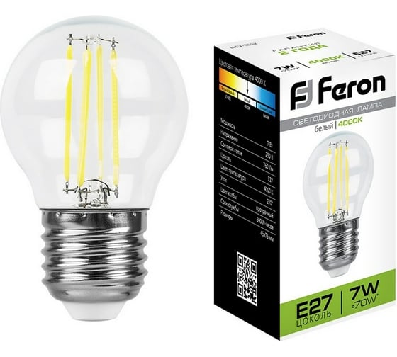 Изображение товара Светодиодная лампа FERON 7W 230V E27 4000K, LB-52 25877