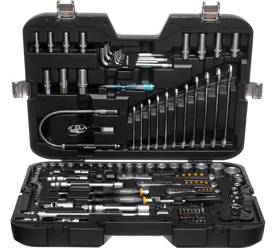 Изображение товара Набор инструментов Inforce 120 предметов 1/2" & 3/8" & 1/4", Сталь Cr-V, Профессиональный, 06-07-20