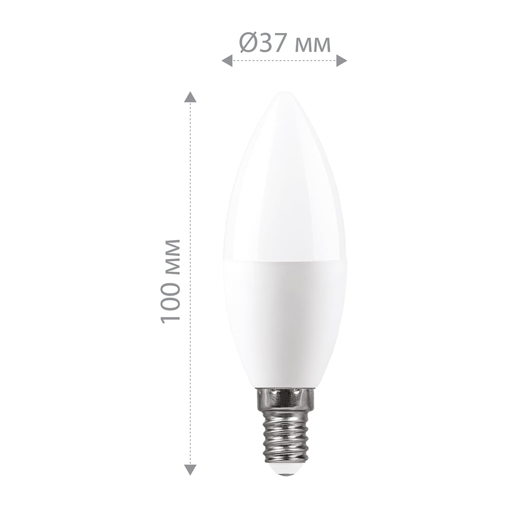 Изображение товара Светодиодная лампа FERON 9W 230V E14 6400K, LB-570 25800
