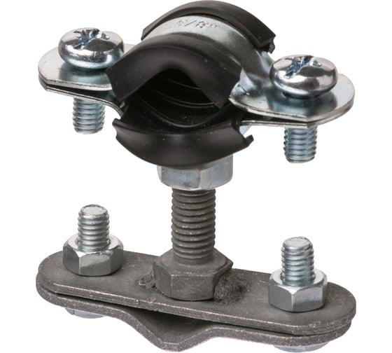 Изображение товара Держатель хомут с резиновым уплотнением TDM ELECTRIC 112-117 мм, для прута 6-10 мм, стальной зажим, термодиффузия SQ2402-3207