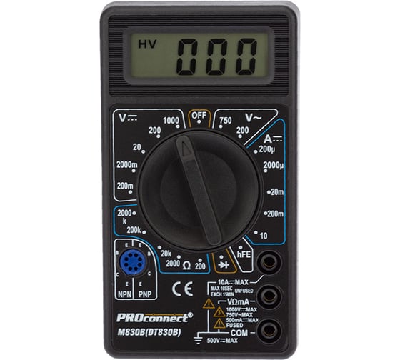 Изображение товара Портативный мультиметр PROconnect M830B DT830B 13-3011