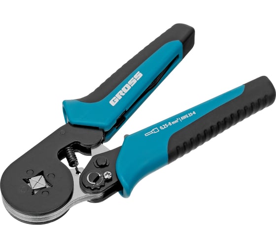 Изображение товара Клещи для обжима наконечников электропроводов с сечением 0,25-8 мм2 GROSS 17724