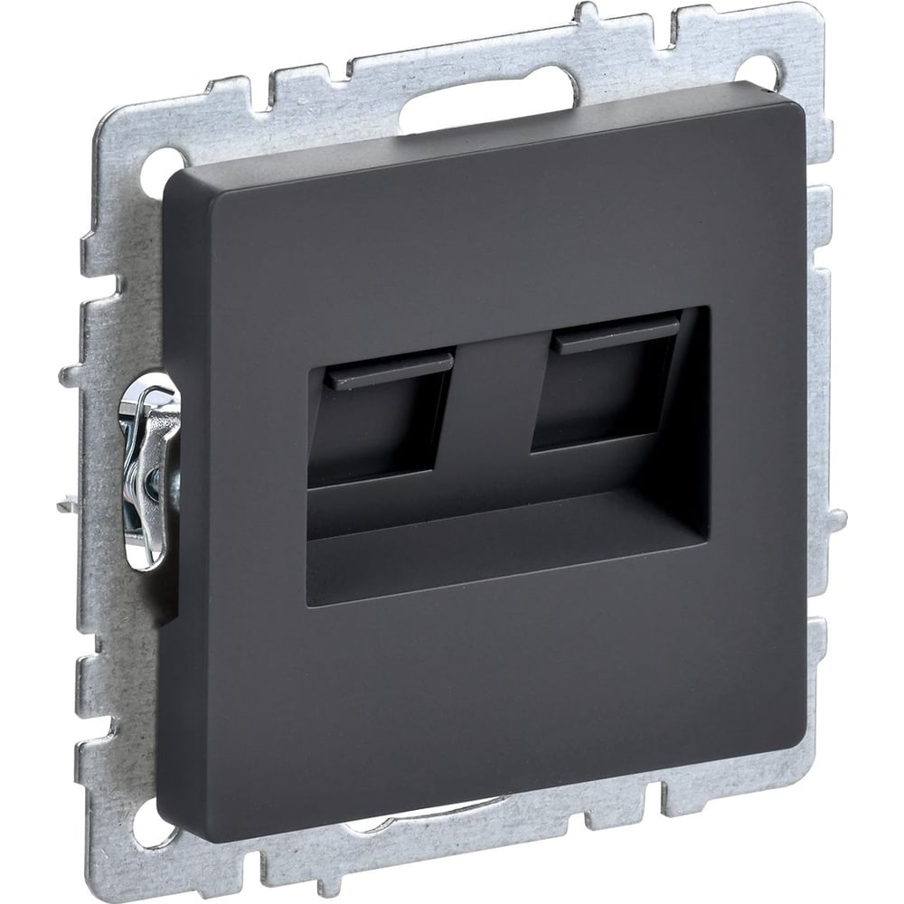 Изображение товара Двухножная компьютерная розетка RJ45 категория 6 IEK Brite BR-K20-2-K53