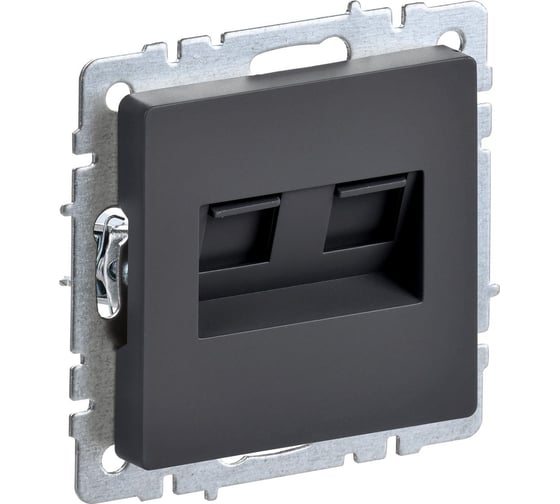 Изображение товара 2-ная компьютерная розетка rj45 IEK Brite кат.6 рк11-2-брг граф. BR-K20-2-K53