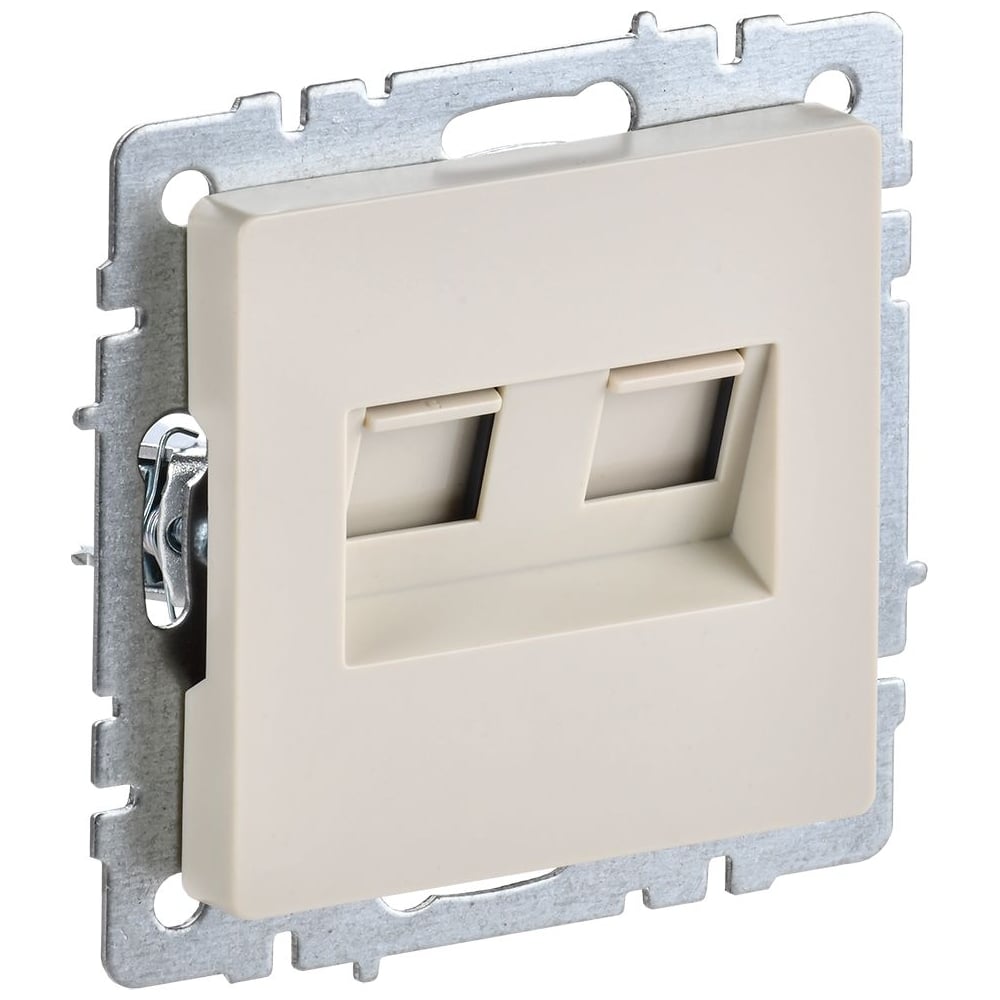 Изображение товара 2-ная компьютерная розетка rj45 IEK Brite кат.6 рк11-2-бркр беж. BR-K20-2-K10