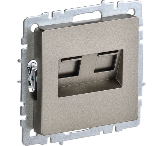 Изображение товара 2-ная компьютерная розетка rj45 IEK Brite кат.6 рк11-2-брш шамп. BR-K20-2-K37